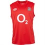 Umbro Męskie England Rugby Singlet T-Shirt Czerwony