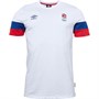 Umbro Mens England Rugby Classic T-Shirt Brilliant White/Navy/Lollipop