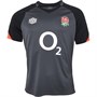 Umbro Mens England Rugby Training Top Carbon/Black/Fiery Coral