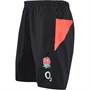 Umbro Mens England Rugby Training Shorts Black/Fiery Coral