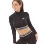 Umbro Womens Active 1/4 Zip Cropped Top Black/Grey