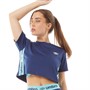 Umbro Womens Active Cropped T-Shirt Navy/Turq