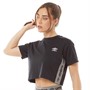 Umbro Womens Active Cropped T-Shirt Black/Grey