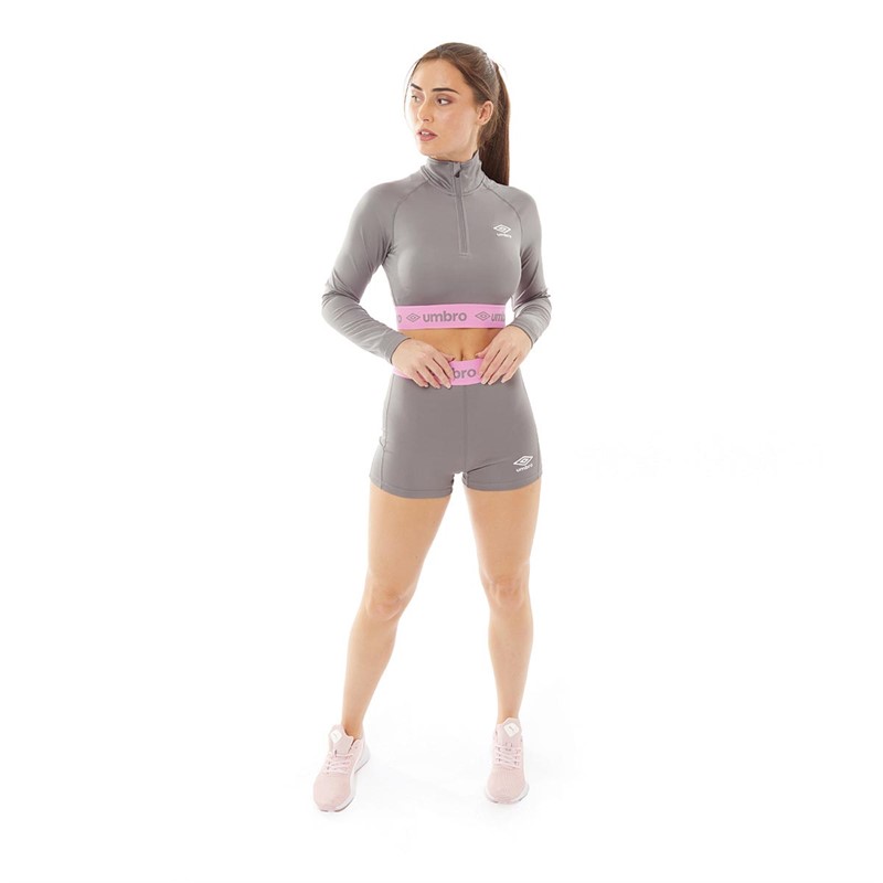 Umbro Womens Active Performance Cycle Shorts Grey/Pink