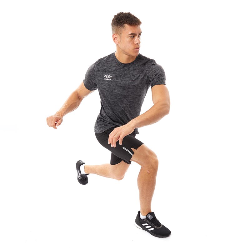 Umbro Mens Active Training T-Shirt Black Marl