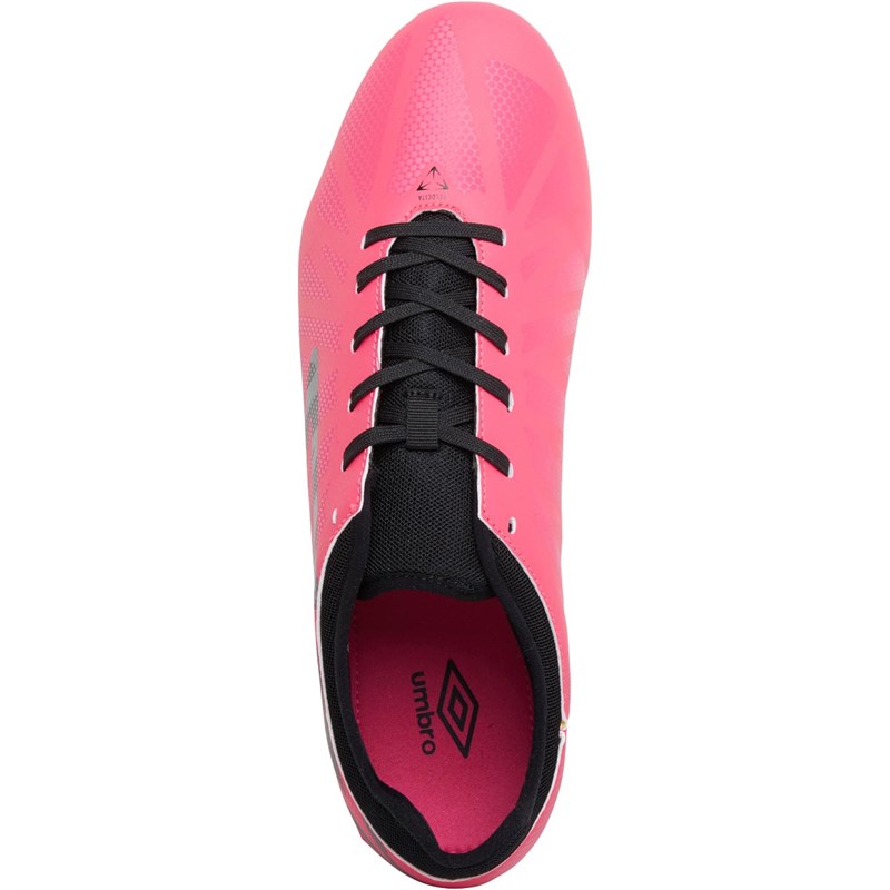 Umbro Mens Velocita VI Club FG Firm Ground Pink Peacock / Black / White