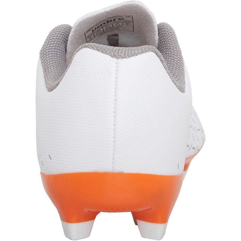 Umbro Junior Velocita V League FG Firm Ground White / Carrot / Frost Gray