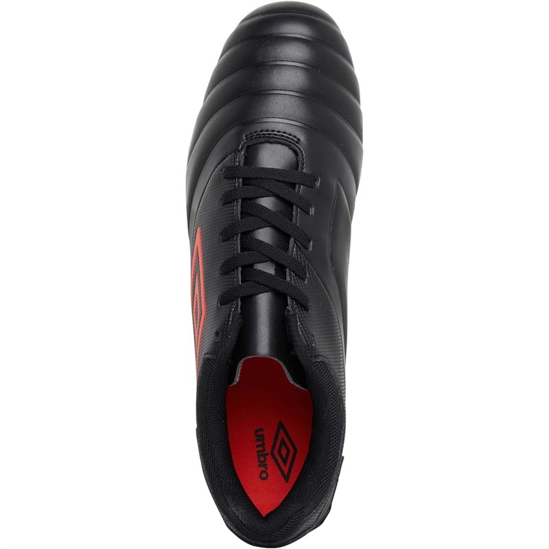 Umbro Mens Tocco Club FG Firm Ground Black / Cherry Tomato