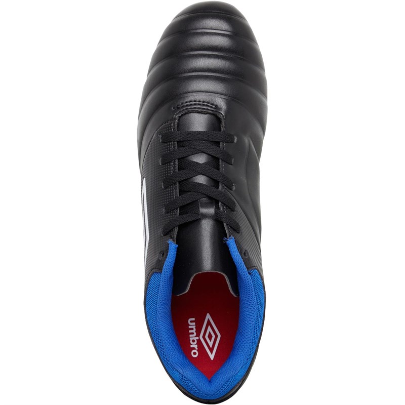 Umbro Mens Tocco Club FG Firm Ground Black / White / Victoria Blue