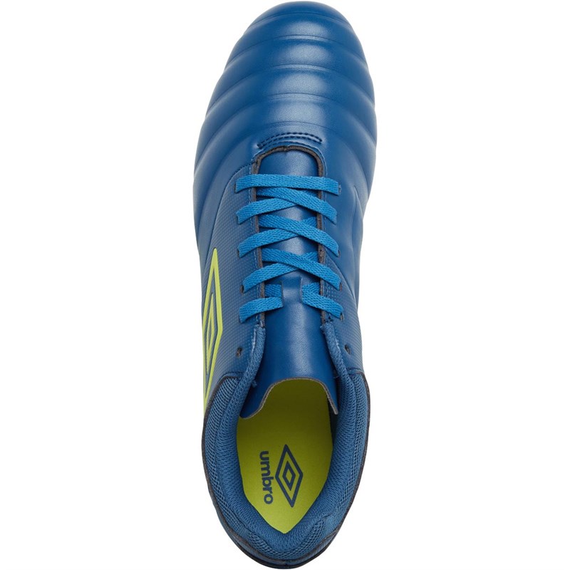Umbro Mens Tocco Club FG Firm Ground Blue Sapphire / Lime Punch / White