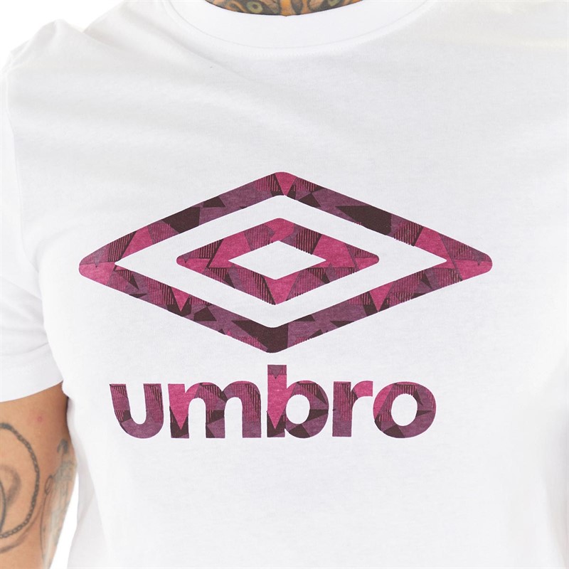Umbro Mens City T-Shirt White/New Claret