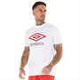 Umbro Mens Olympico T-Shirt White/Dark Navy/Vermillion