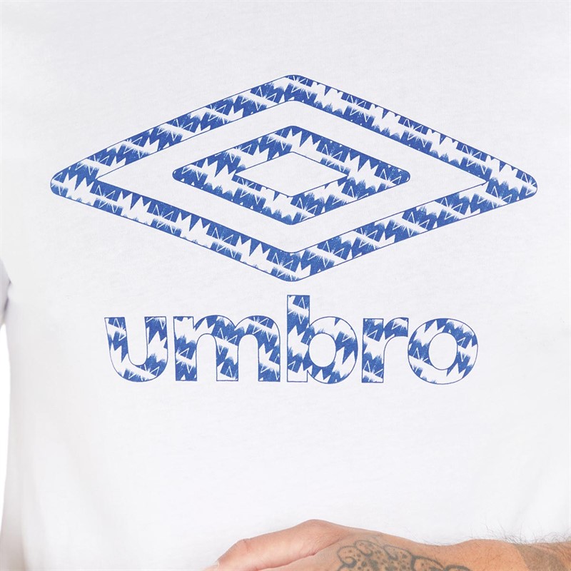 Umbro Mens Strife T-Shirt White/Deep Surf/Scarlet