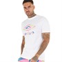 Umbro Mens Madness T-Shirt White/Knockout Pink/Green/Electric Blue/Yellow