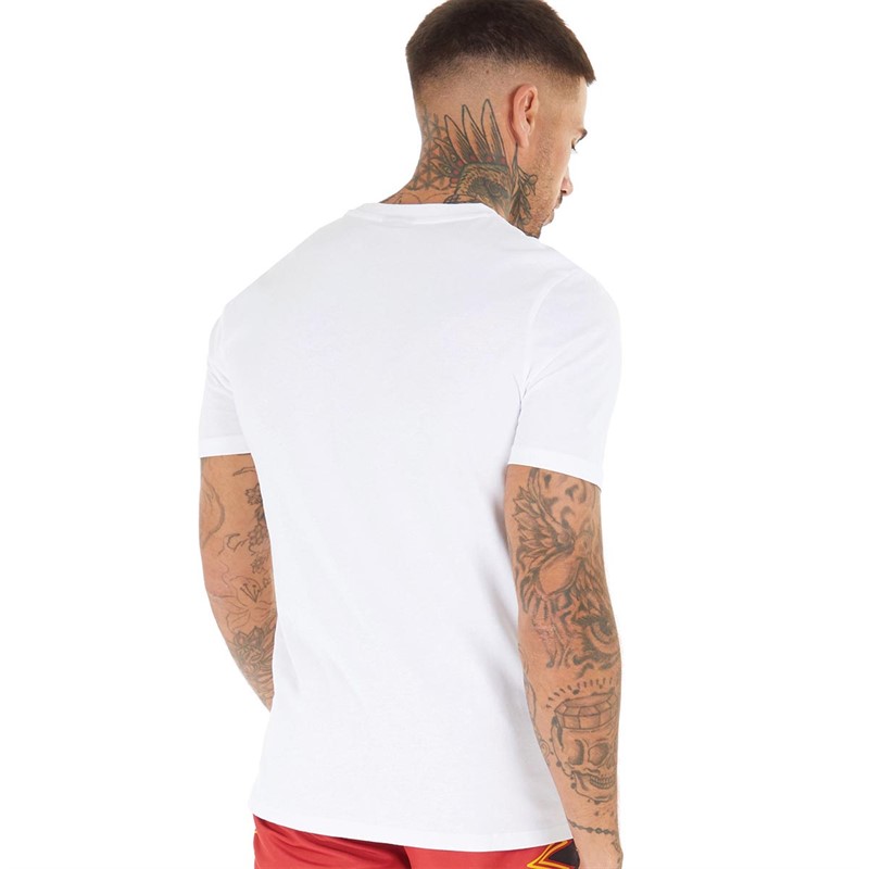 Umbro Mens Campeon T-Shirt White/Vermillion/Yellow