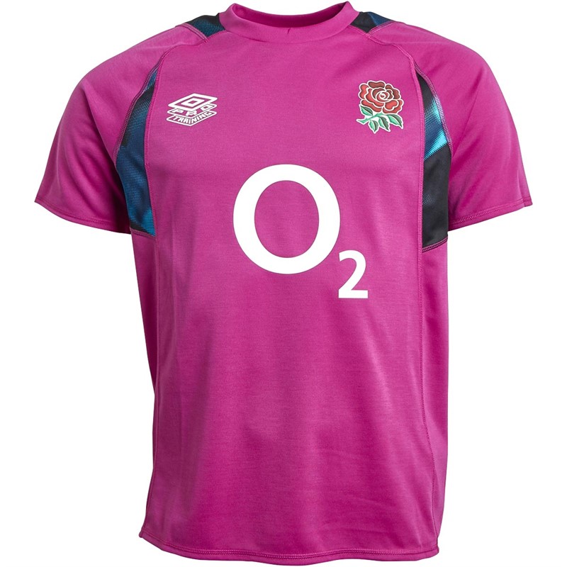 Umbro Mens England Rugby Relaxed Training Jersey Wild Aster/Bachelor Button/Ensign Black