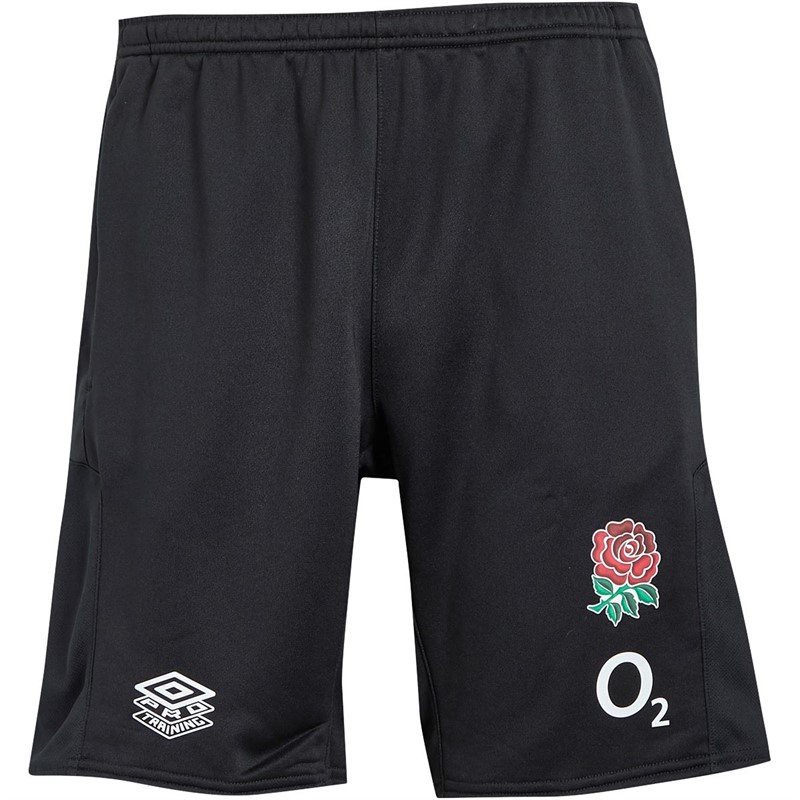 Umbro Mens England Rugby Knit Shorts Black