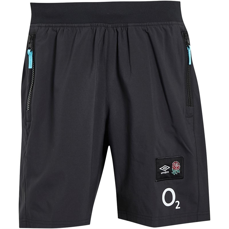 Umbro Mens England Rugby Woven Shorts Black