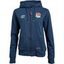 Umbro Womens England Rugby Classic Full Zip Hoodie Moonlight