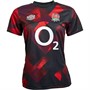 Umbro Womens England Rugby Warm Up Jersey Fiery Red/Dark Purple/Black