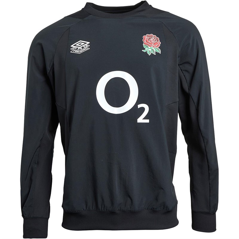 Umbro Mens England Rugby Warm Up Drill Top Black