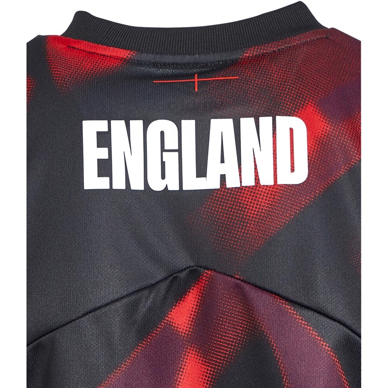 Umbro Junior England Rugby Warm Up Jersey Fiery Red/Dark Purple/Black