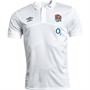 Umbro Mens England Rugby Poly Polo Brilliant White