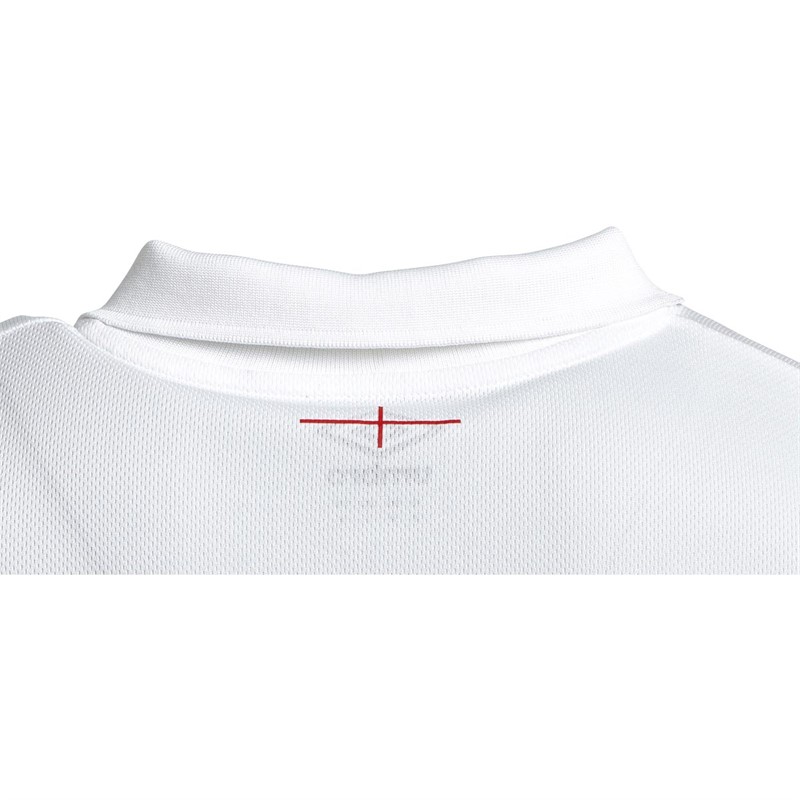 Umbro Mens England Rugby Poly Polo Brilliant White