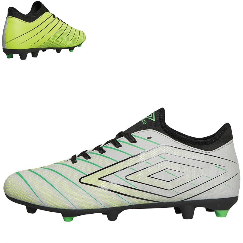 Umbro Chaussures de football Homme Velocita Elixir 1.0 FG Terrain ferme Jaune haute visibilité/Vert vibrant/Noir