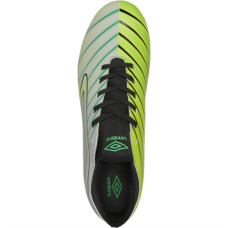 Umbro Chaussures de football Homme Velocita Elixir 1.0 FG Terrain ferme Jaune haute visibilité/Vert vibrant/Noir