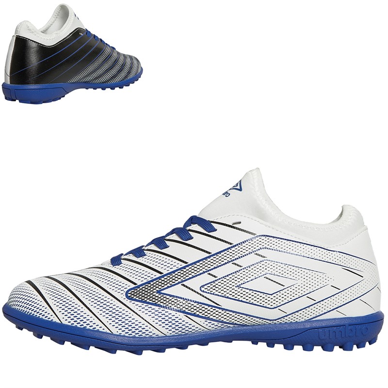 Umbro Chaussures de football Junior Velocita Elixir 1.0 TF Astro Blanc/Noir/Bleu Royal