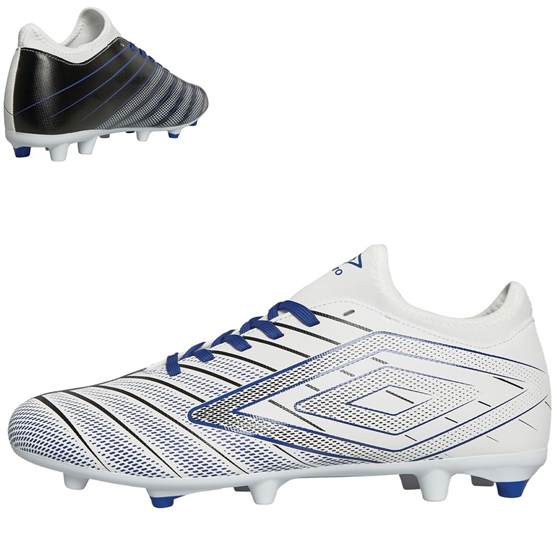 Umbro Mens Velocita Elixir 1.0 FG Firm Ground Football Boots White/Black/Royal Blue