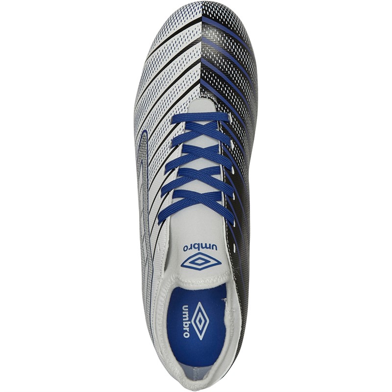 Umbro Mens Velocita Elixir 1.0 FG Firm Ground Football Boots White/Black/Royal Blue