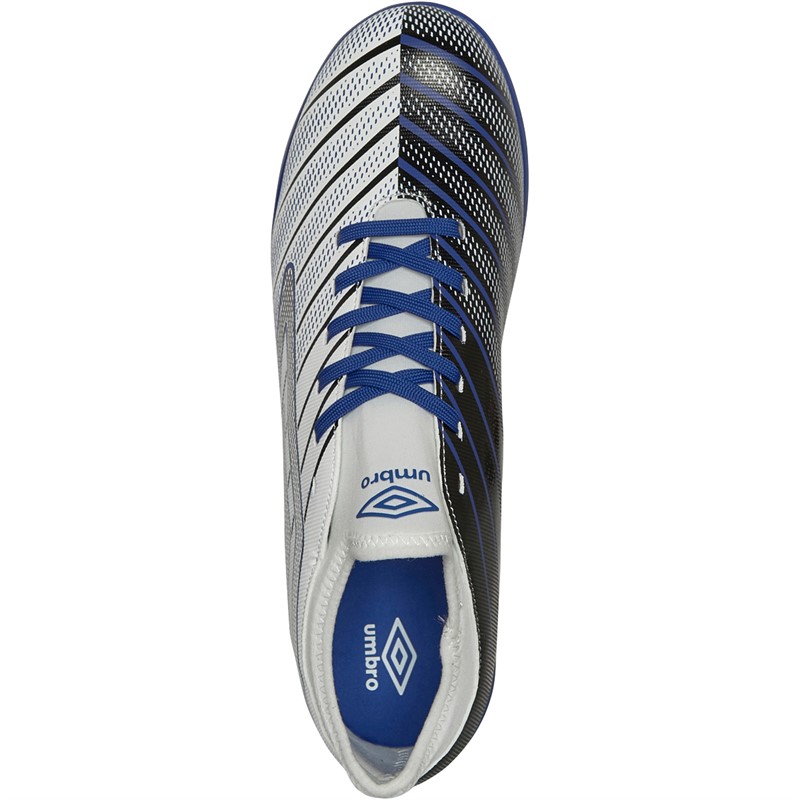 Umbro Mens Velocita Elixir 1.0 TF Astro Football Boots White/Black/Royal Blue