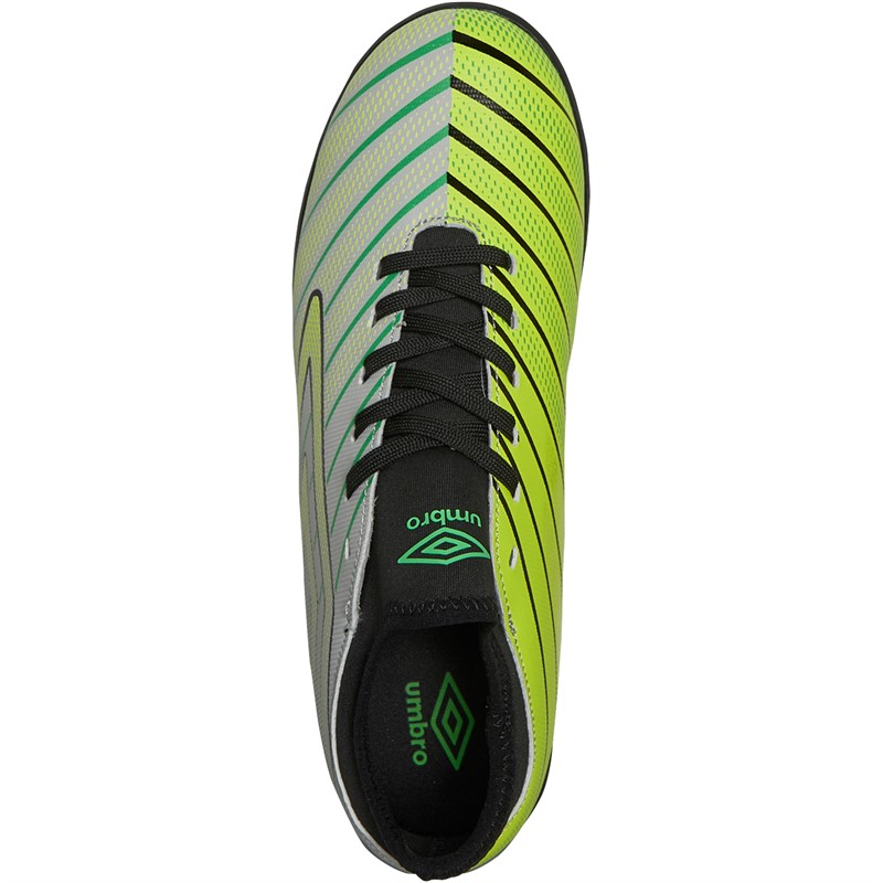 Umbro Junior Velocita Elixir 1.0 TF Astro Boots High-Rise/Safety Yellow/Vibrant Green/Black