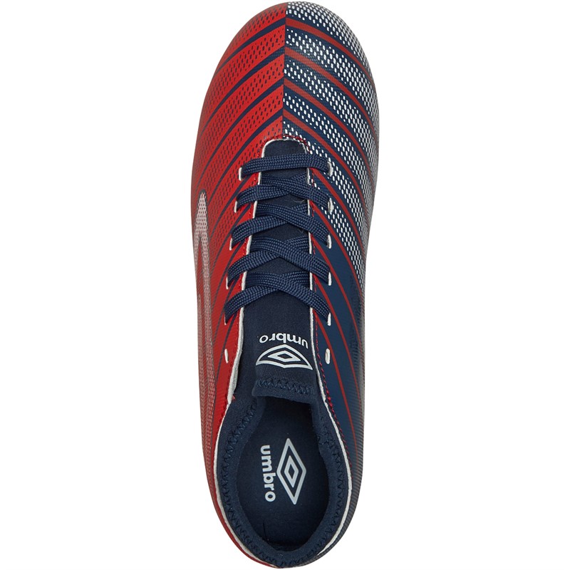 Umbro Dziecięce Velocita Elixir 1.0 FG Firm Ground Buty Piłkarskie Czerwony