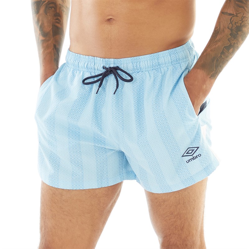 Umbro Mens 1988 Vintage Swim Shorts Sky Blue