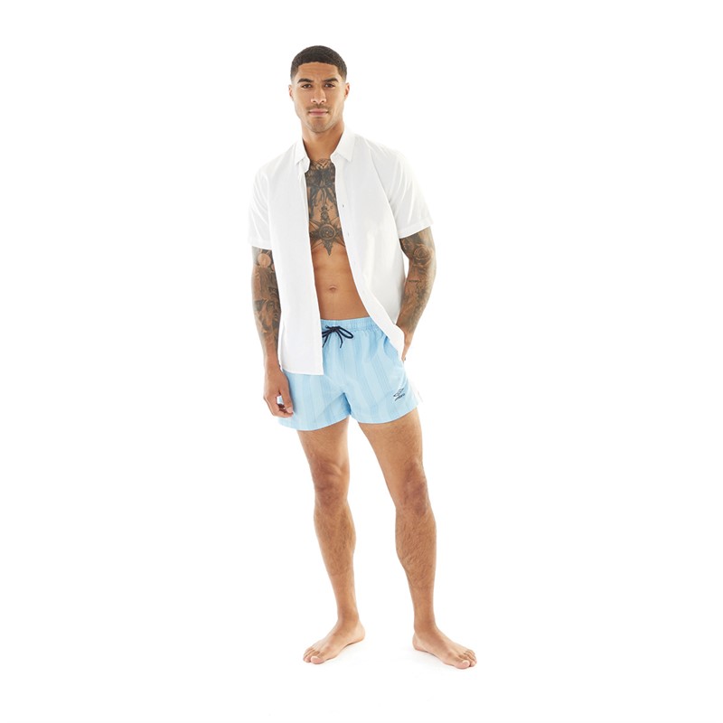 Umbro Mens 1988 Vintage Swim Shorts Sky Blue