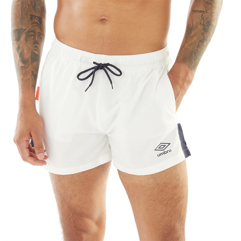 Umbro Mens 1988 Vintage Swim Shorts White