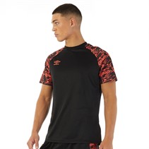 Umbro Maillot d'entraînement graphique Alliance Homme Noir/Corail flamboyant