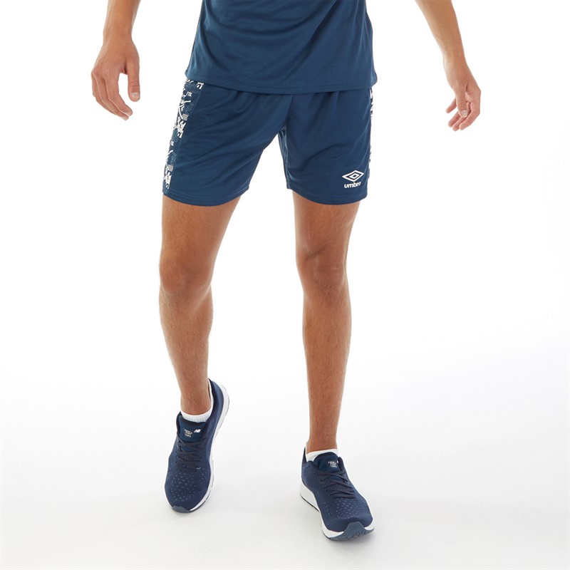 Umbro Heren Alliance Graphic Trainingshorts Poseidon/Briljant Wit