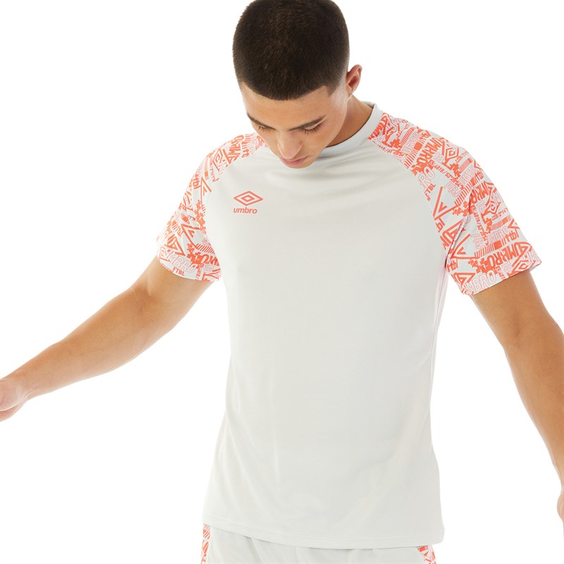 Umbro Mens Alliance Graphic Training Jersey Nimbus Cloud/Fiery Coral