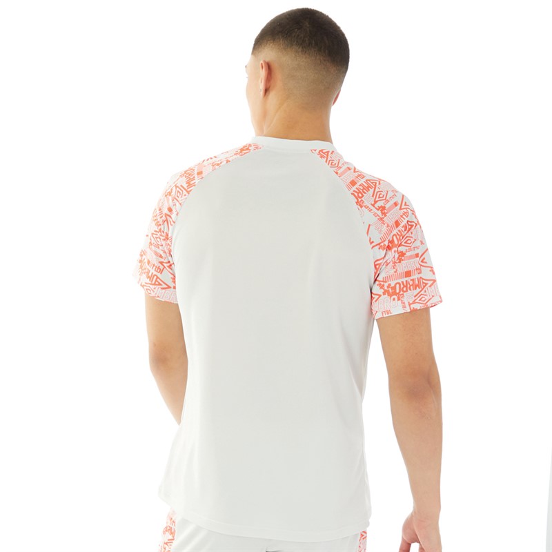 Umbro Mens Alliance Graphic Training Jersey Nimbus Cloud/Fiery Coral