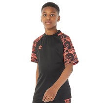 Umbro Junior Boys Alliance Graphic Training Jersey Black/Fiery Coral