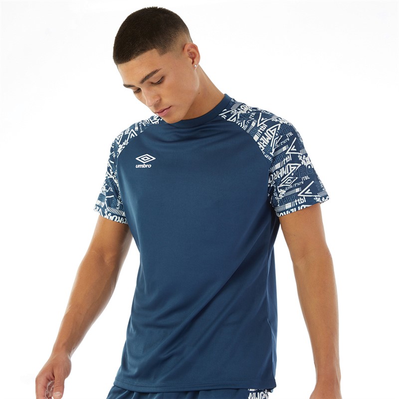 Umbro Mens Alliance Graphic Training Jersey Poseidon/Brilliant White