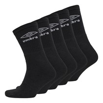 Umbro Mens Five Pack Crew Socks Black