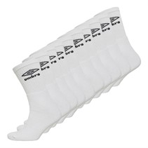 Umbro Mens Ten Pack Crew Socks White