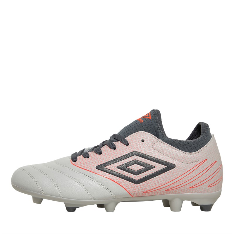 Umbro Mens Tocco IV 1.0 FG Firm Ground Football Boots Nimbus Cloud/Carbon/Fiery Coral