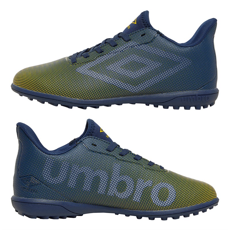 Umbro Chaussures de football Junior Velocita Matrix 1.0 TF Astro Poseidon/Blanc/Jaune éclatant