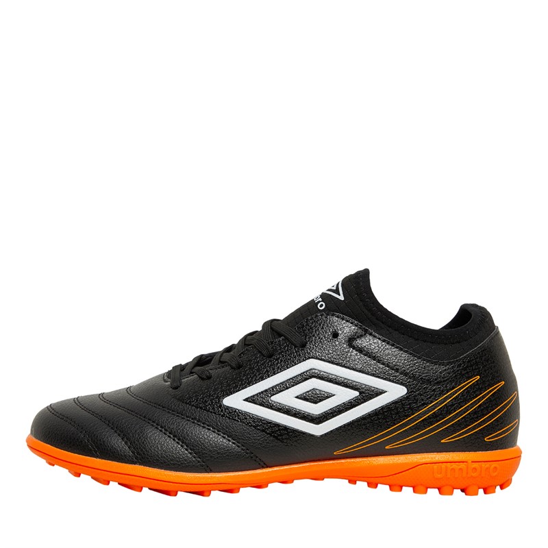 Umbro Mens Tocco IV 1.0 TF Astro Football Boots Black/White/Dragon Fire